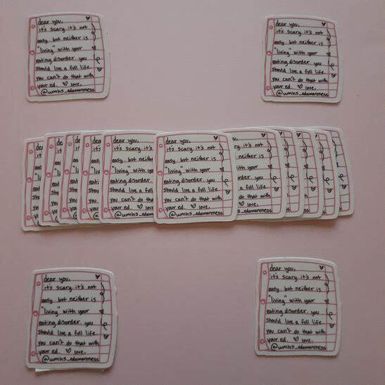 Promotional Stickers for the WMHS Eating Disorder Awareness Campaign